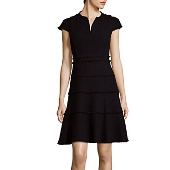 Rebecca Taylor Tweed Dress Navy/Black Size 2 - Picture 2 of 6